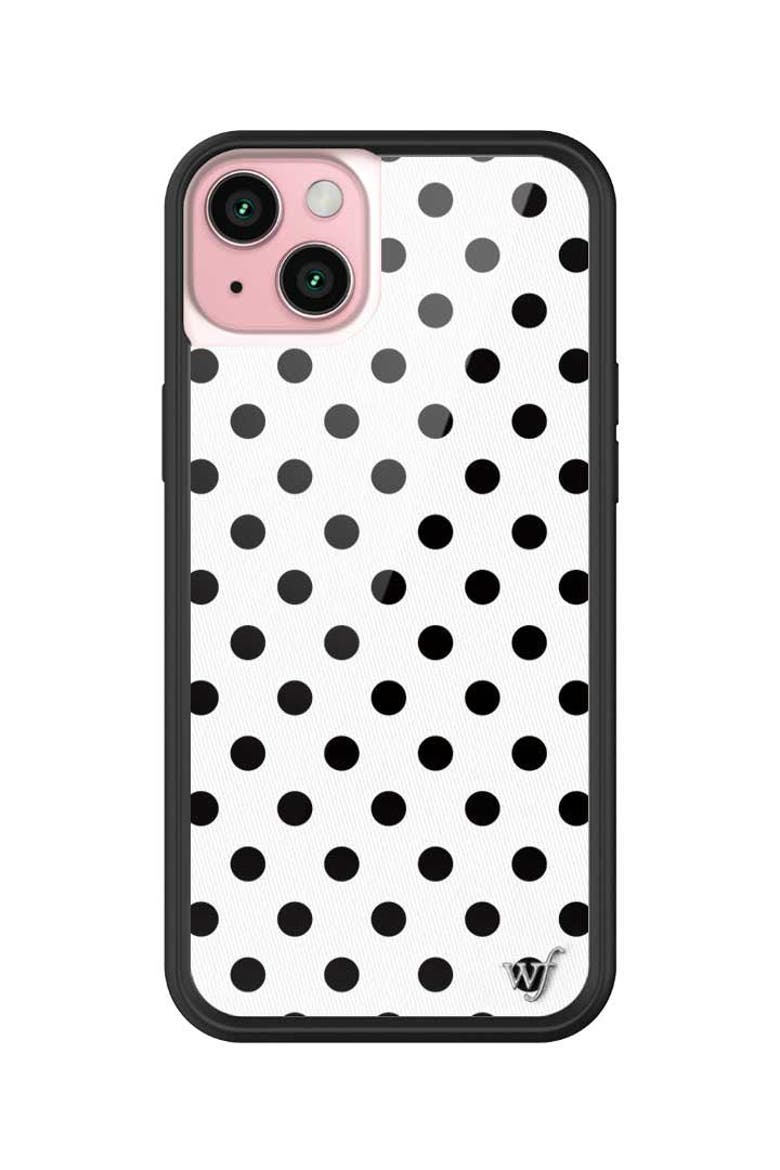 Polka Dot | White and Black iPhone Case, Alternate, color, White
