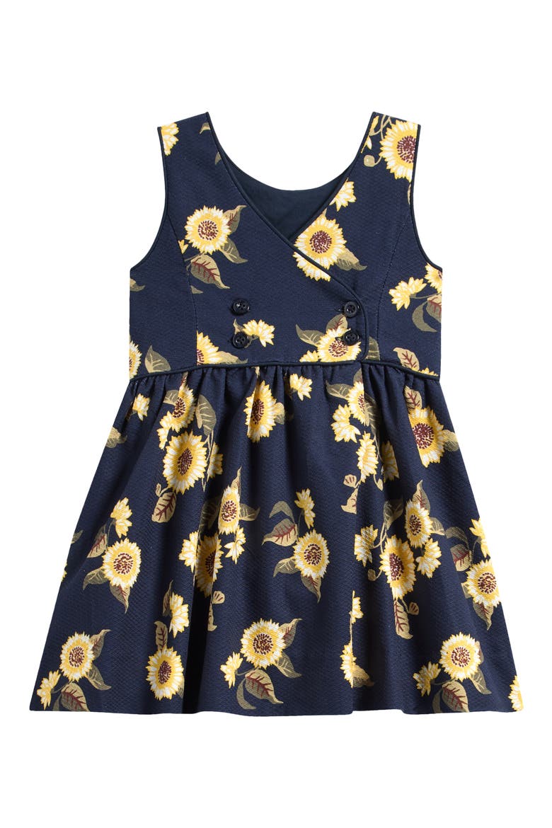 Kids' Sunflower Dress, Alternate, color, NAVY