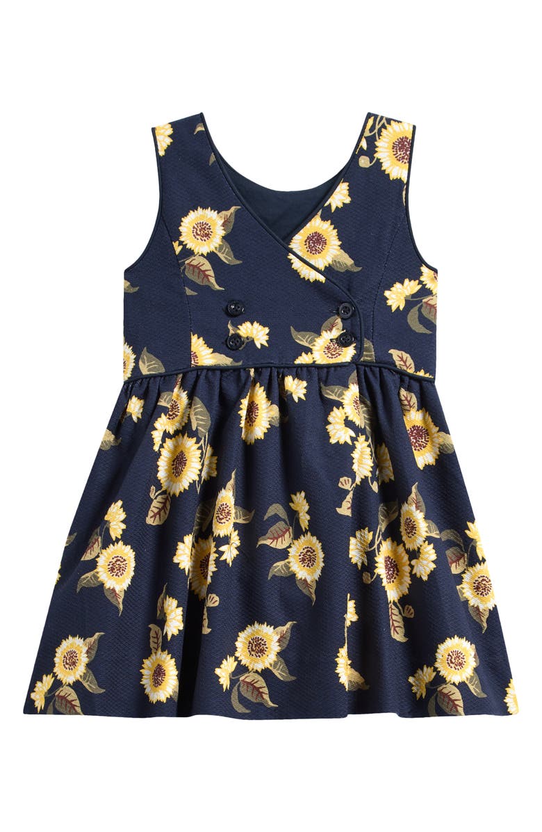 Brooks Brothers Kids' Sunflower Dress, Alternate, color, Navy