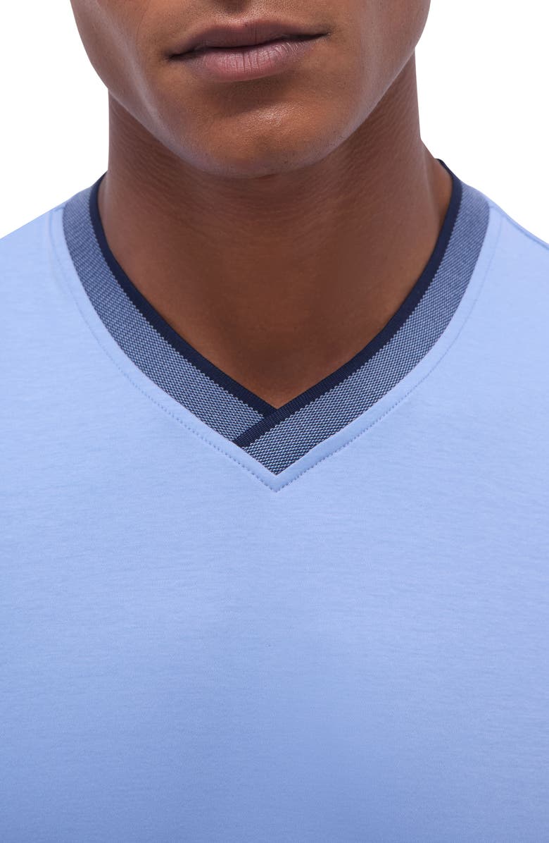 Bugatchi Pima Cotton V-Neck T-Shirt, Alternate, color, Air Blue