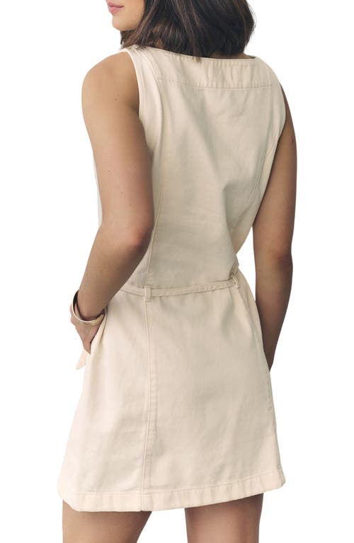 Next Button Front Denim Dress In Nude