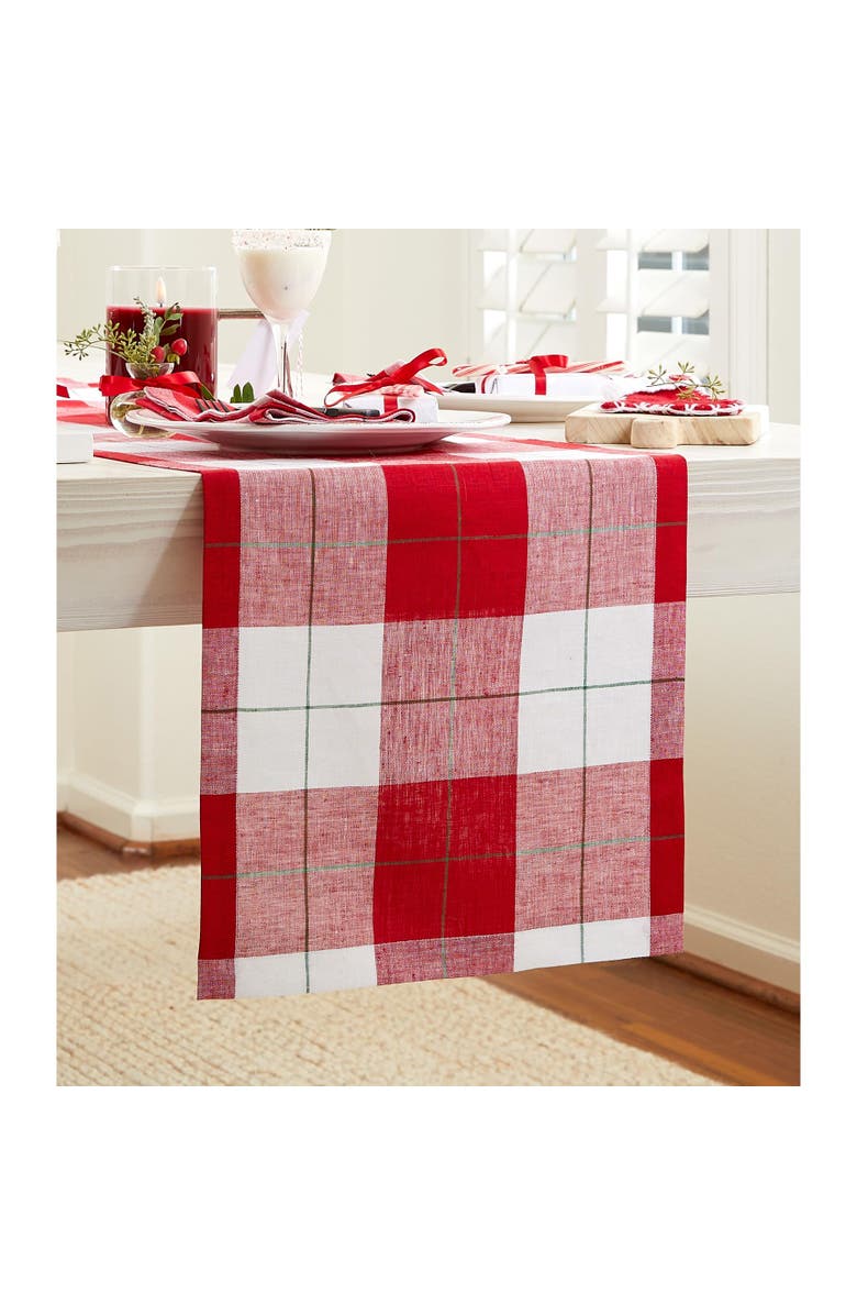 Solino Home Linen Table Runner - Very Merry Plaid, Alternate, color, Very Merry