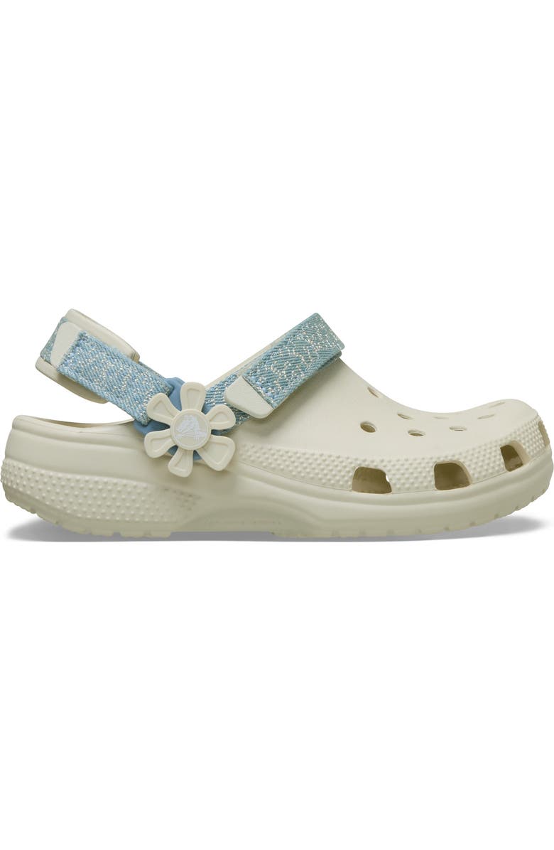 CROCS Kids' Denim & Flower Classic Clog, Alternate, color, Summit White