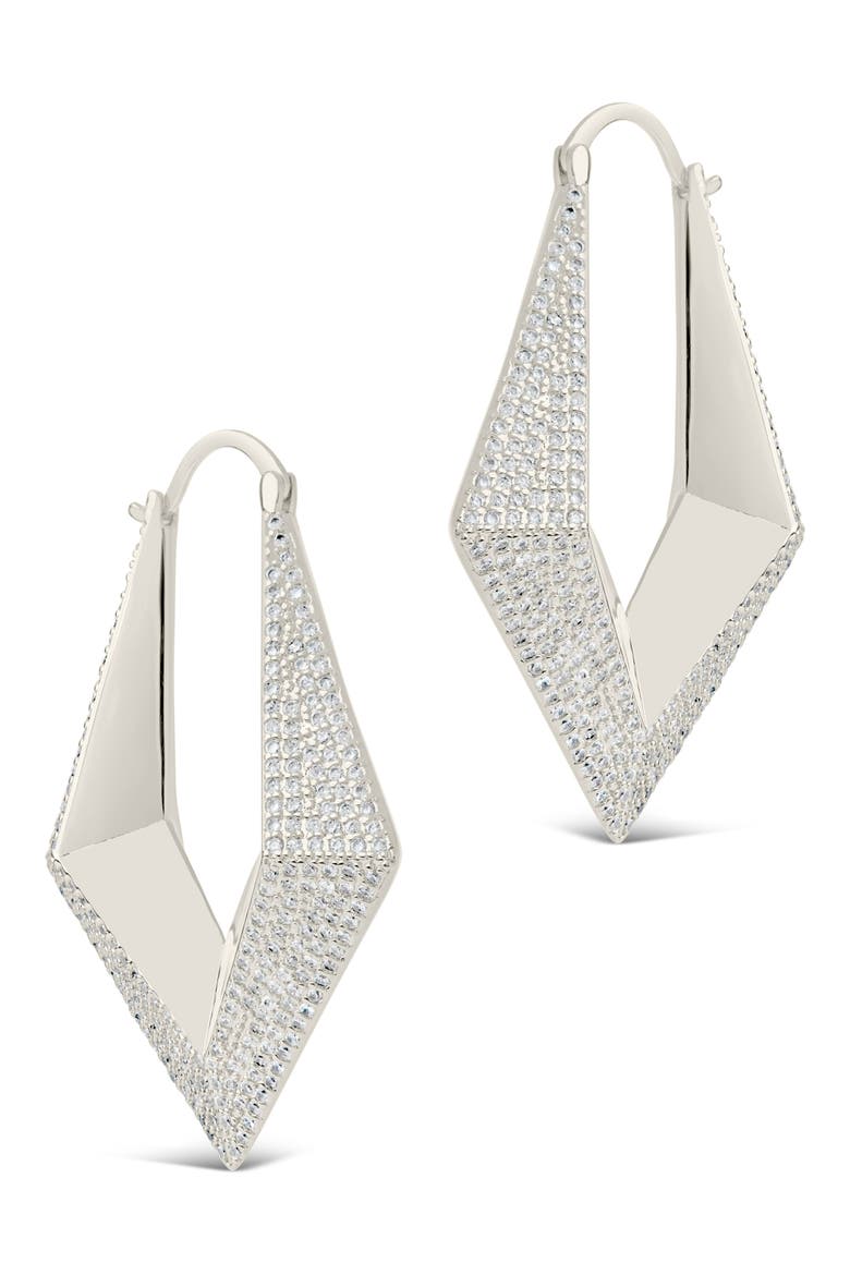 Charlize Pavé Hoop Earrings, Alternate, color, SILVER