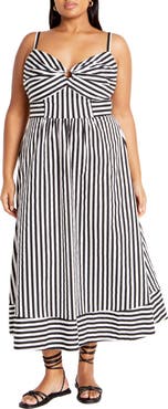 City Chic Nova Stripe Midi Dress