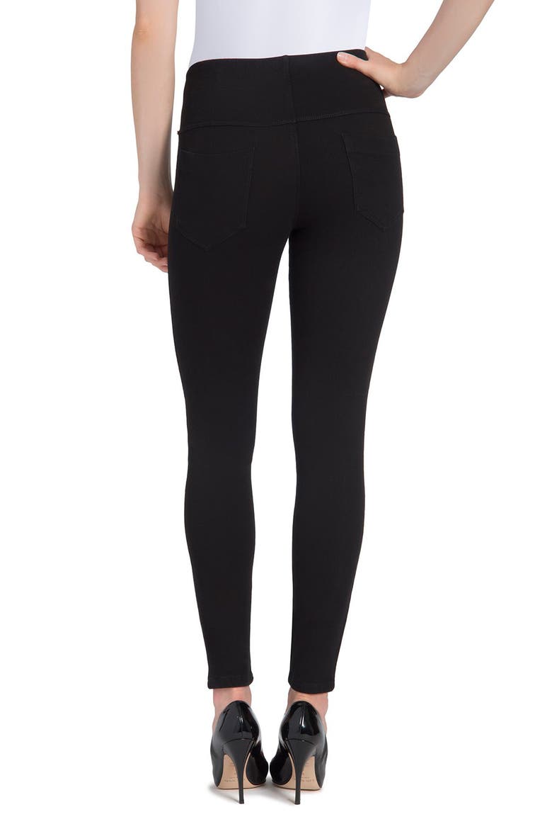 Lyssé Moto Denim Leggings, Alternate, color, BLACK