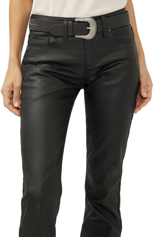 Silver Jeans Co. Suki Coated Curvy Mid Rise Slim Bootcut Jeans In Black