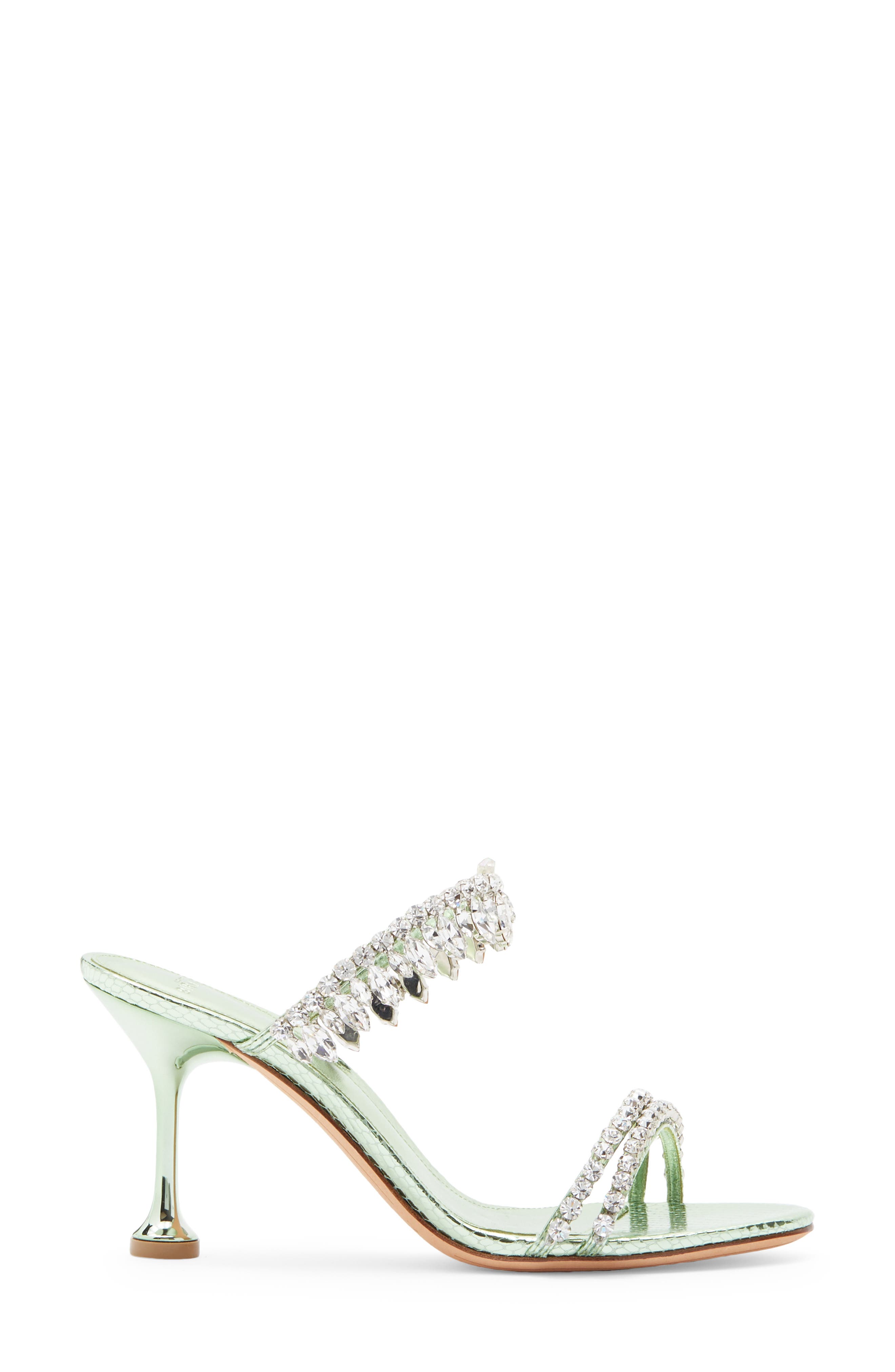 Alexandre Birman Crystal Fringe Sandal, Alternate, color, Mint