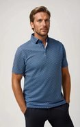 Stone Rose Skull Print Techno Stretch Polo