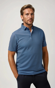Stone Rose Skull Print Techno Stretch Polo