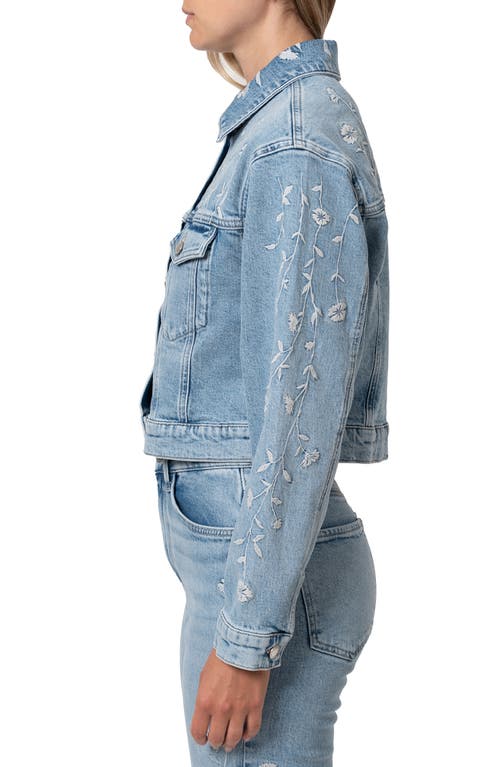 MAVI JEANS MAVI JEANS HARMONY FLORAL EMBROIDERED CROP DENIM JACKET