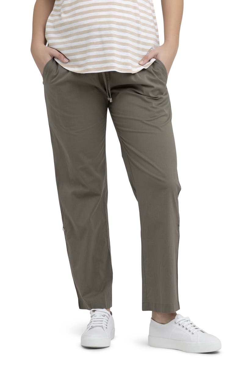 Ripe Maternity Philly Cotton Pant, Main, color, Moss