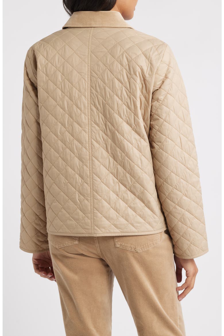 Corduroy Collar Quilted Jacket, Alternate, color, BISCU