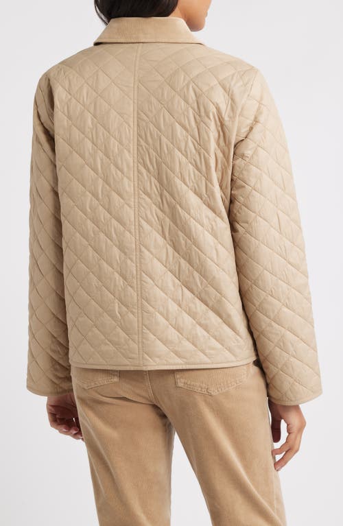 Eileen Fisher Corduroy Collar Quilted Jacket In Neutral