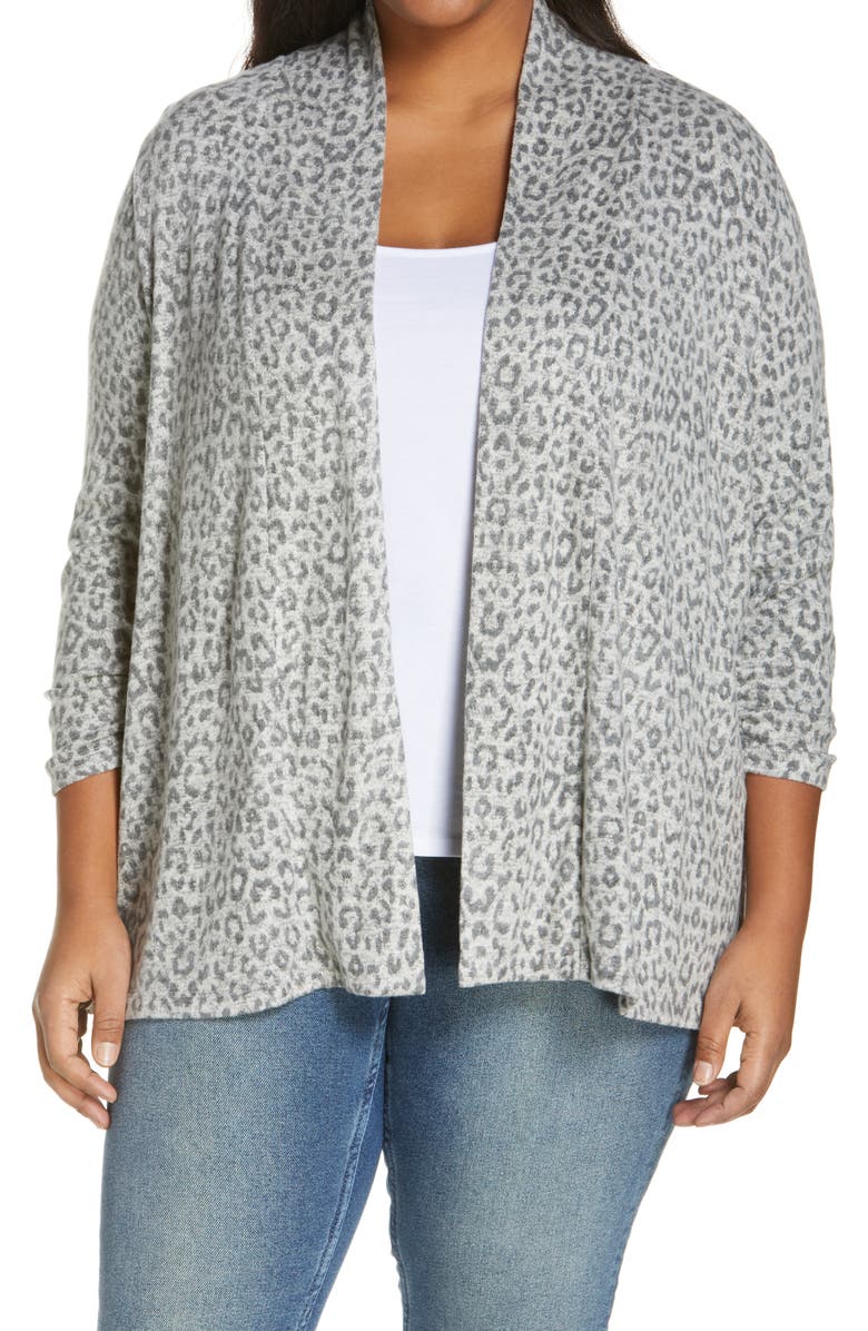 Bobeau Drape Front Cardigan, Main, color,