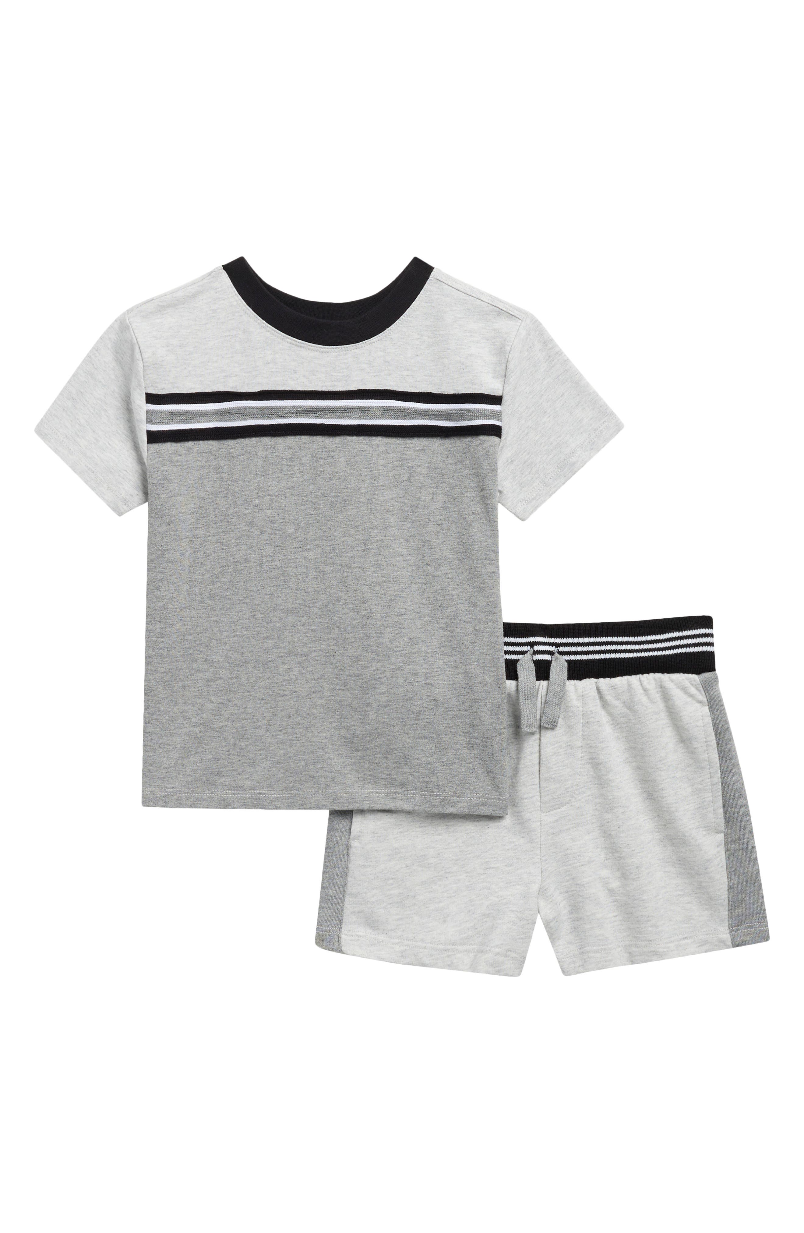 Splendid Kids' Heathered Stripe Tee & Shorts Set