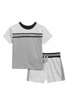 Splendid Kids' Heathered Stripe Tee & Shorts Set