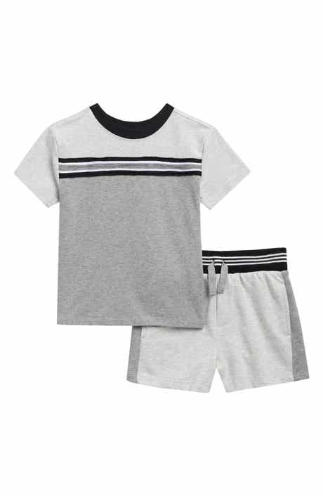 Splendid Kids' Heathered Stripe Tee & Shorts Set