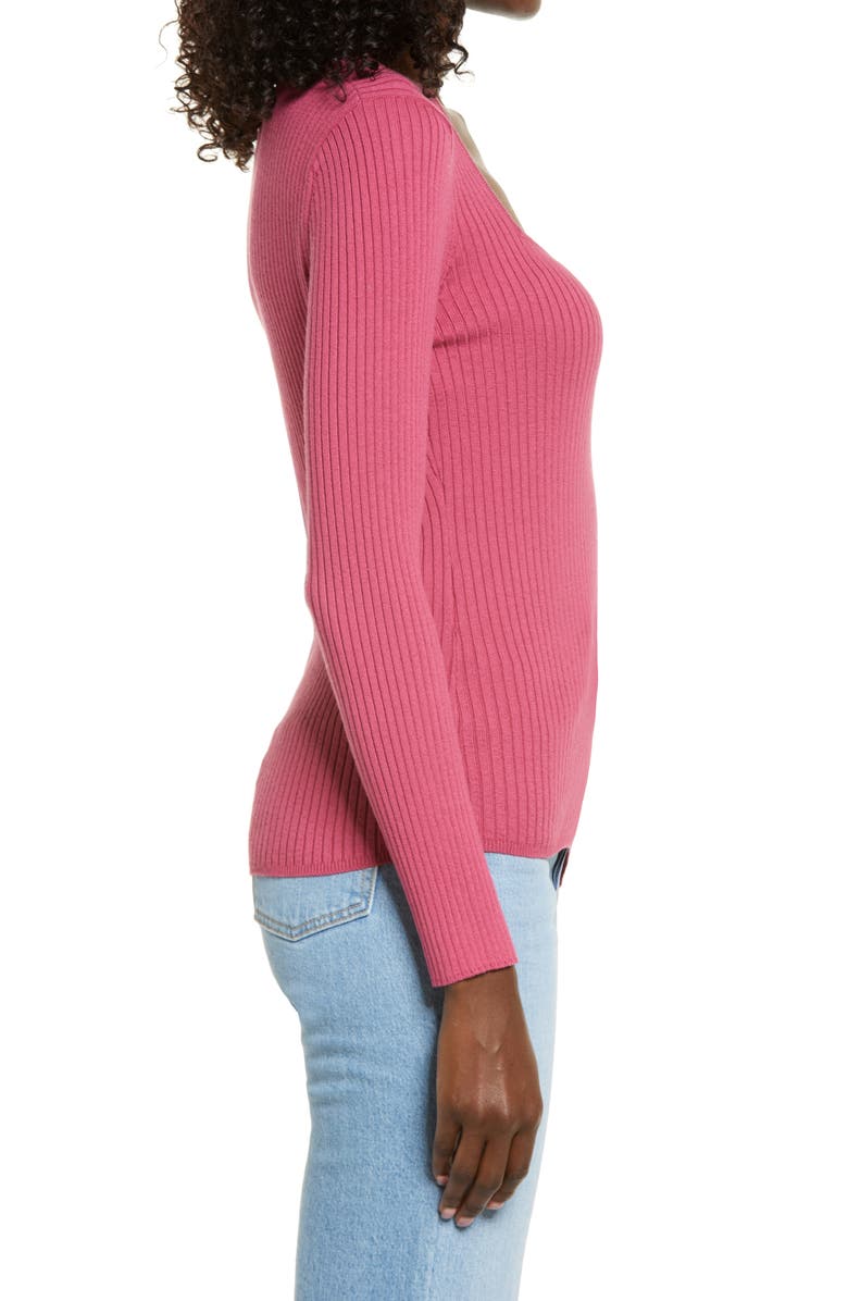Open Edit Rib Scoop Neck Sweater, Alternate, color, 