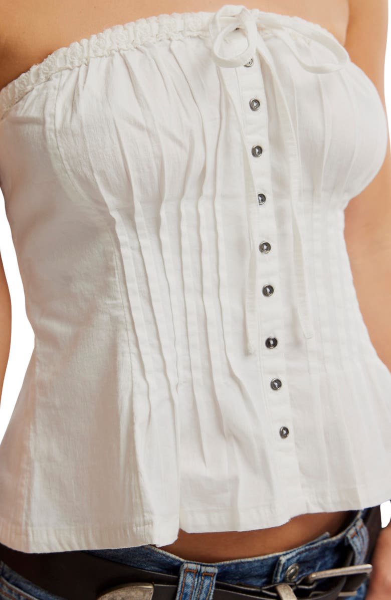 Free People Wink Wink Pintuck Tube Top, Alternate, color, Clean Ivory