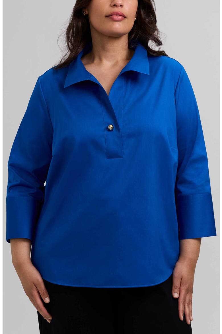 Catalina Matte Sateen Popover Top, Main, color, SAVORY BLUE