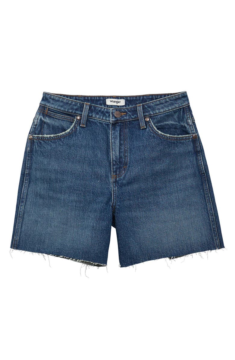 Wrangler Cowboy High Waist Denim Cutoff Shorts, Alternate, color, 