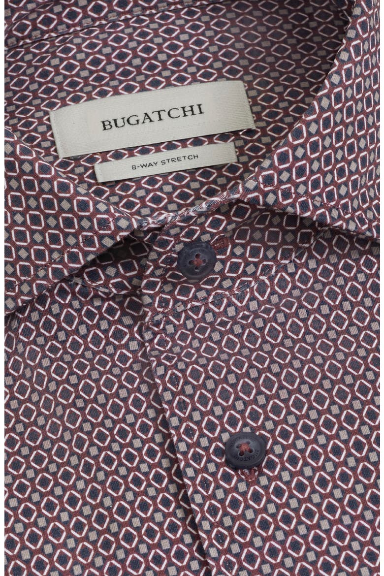 Devon OoohCotton® Print Button-Up Shirt, Alternate, color, BURGUNDY