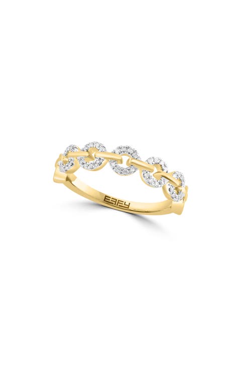 14K Yellow Gold Diamond Circle Ring - 0.10ct.