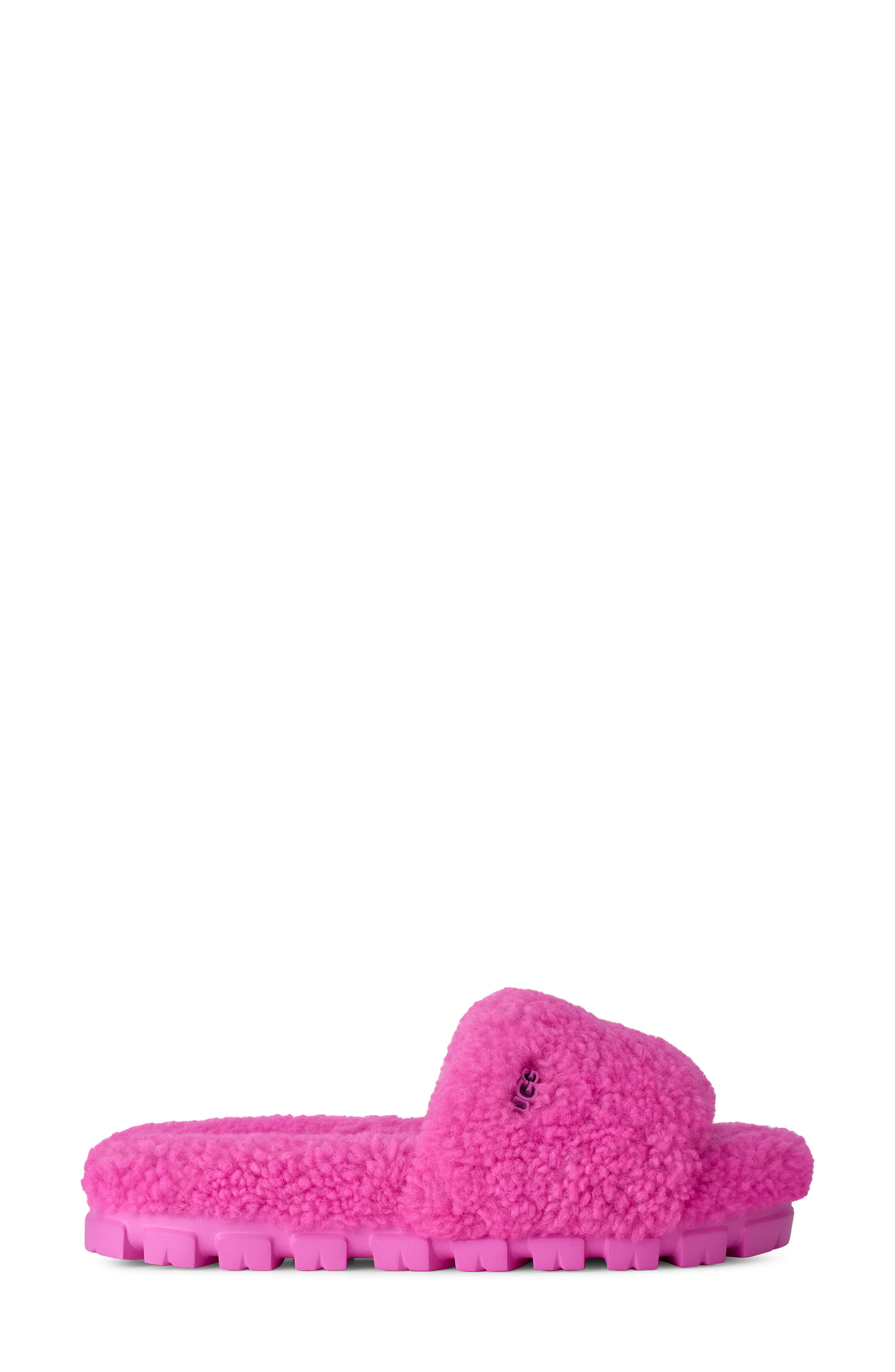 Cozetta Curly Genuine Shearling Slide Slipper, Alternate, color, BRIGHT FUCHSIA