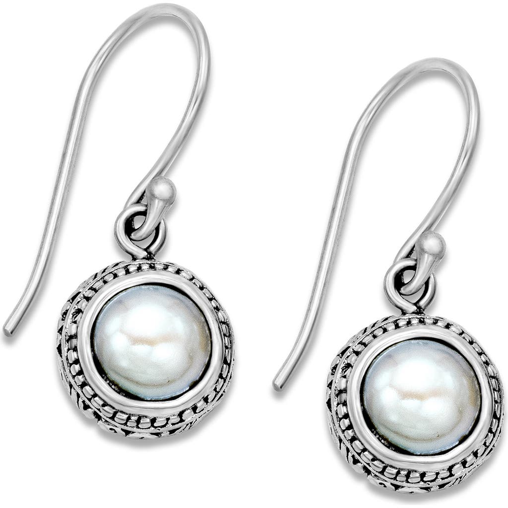 Samuel B. Sterling Silver Freshwater Pearl Drop Earrings In White