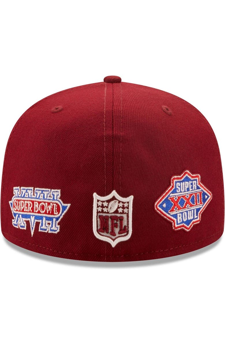 New Era Men's New Era Burgundy Washington Football Team 3X Super Bowl Champions 59FIFTY Fitted Hat, Alternate, color, 