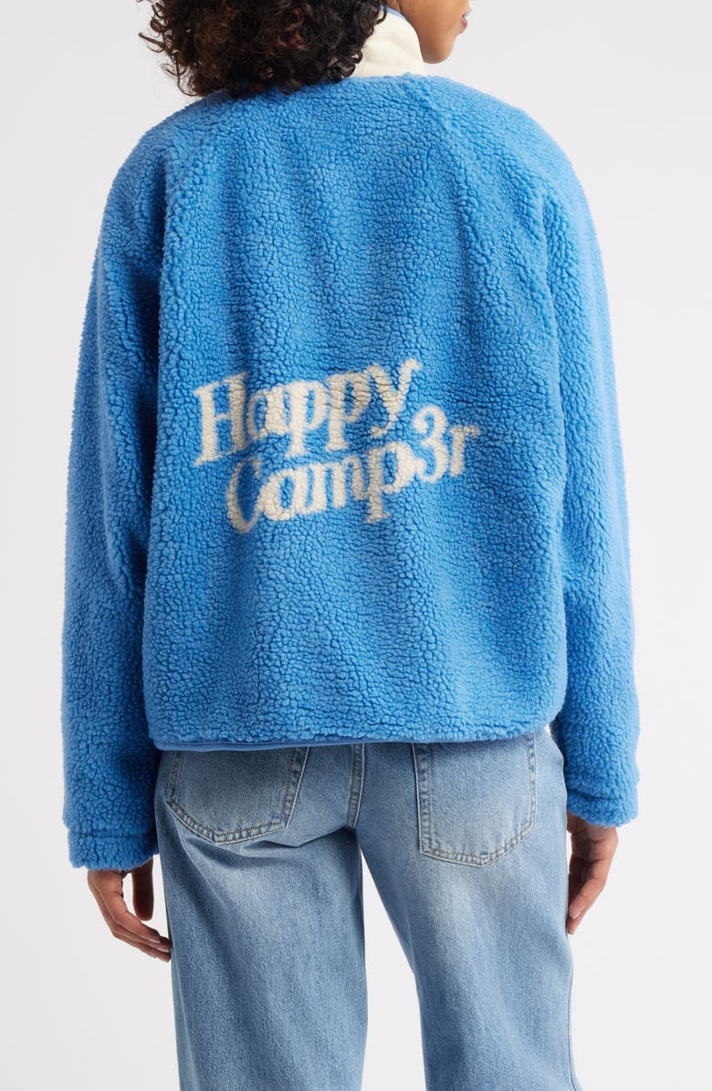 HAPPY CAMP3R Denim Blue Fleece Quarter Snap Pullover, Alternate, color, Denim Blue