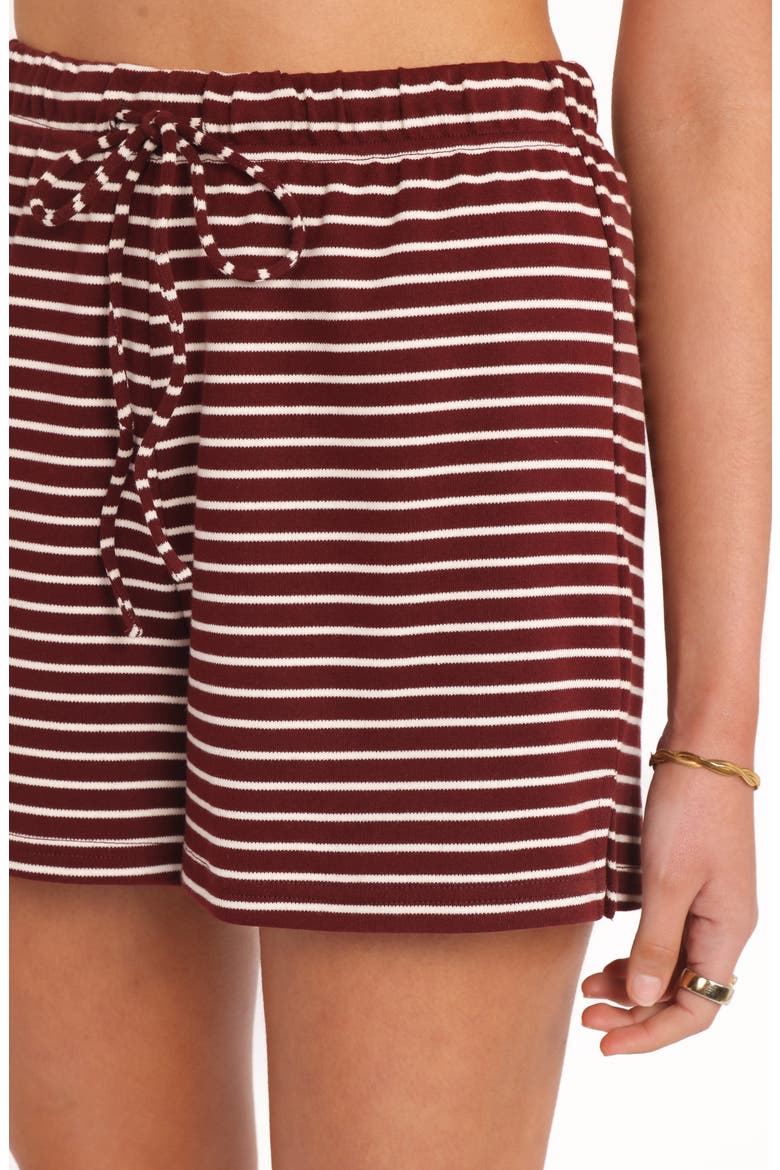 Hellen Stripe Knit Cotton Top & Shorts Set, Alternate, color, BROWN CREAM