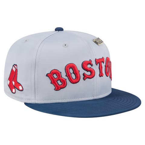 Men's New Era Gray/Navy Boston Red Sox Satin 59FIFTY Fitted Hat