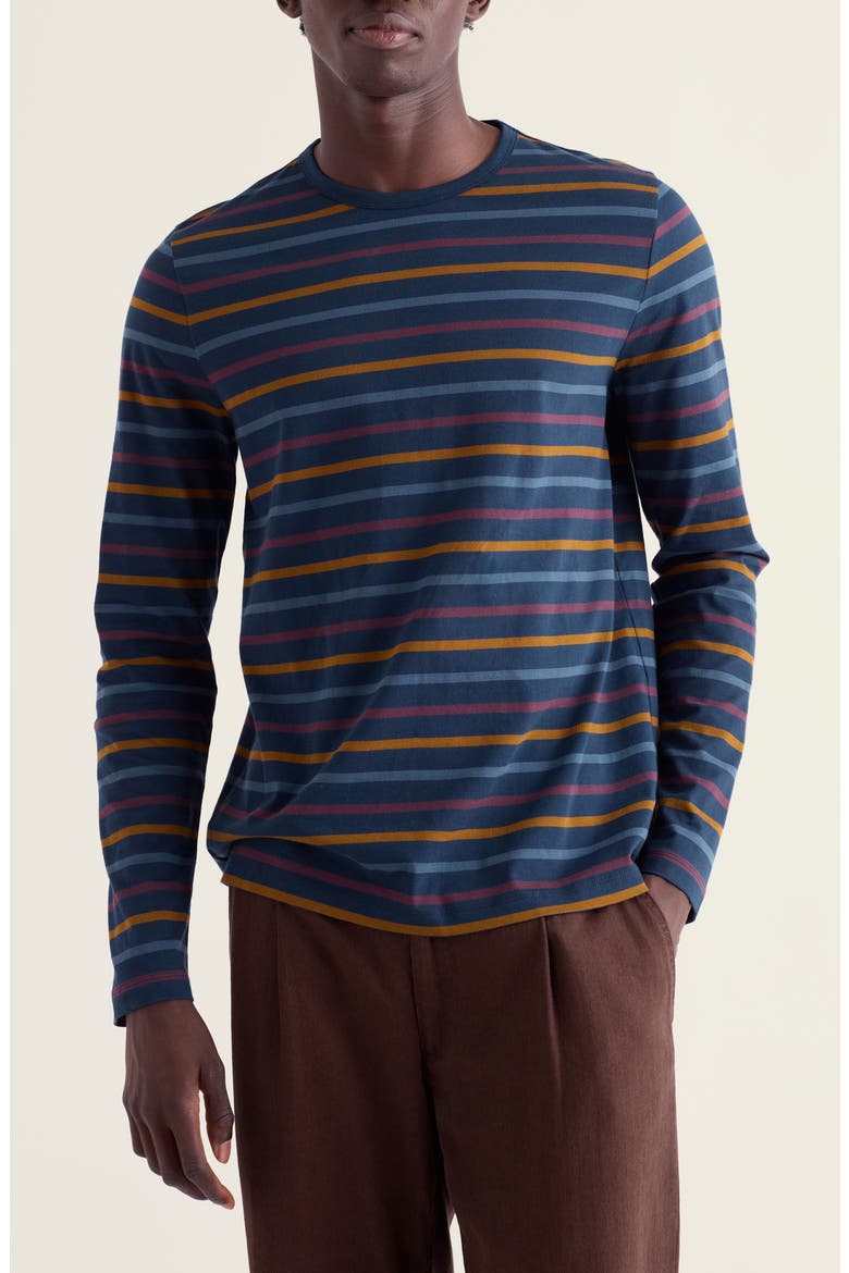 Striped Long Sleeve Sailor T-Shirt, Main, color, TRI BRETON SEA CAVE TEAK