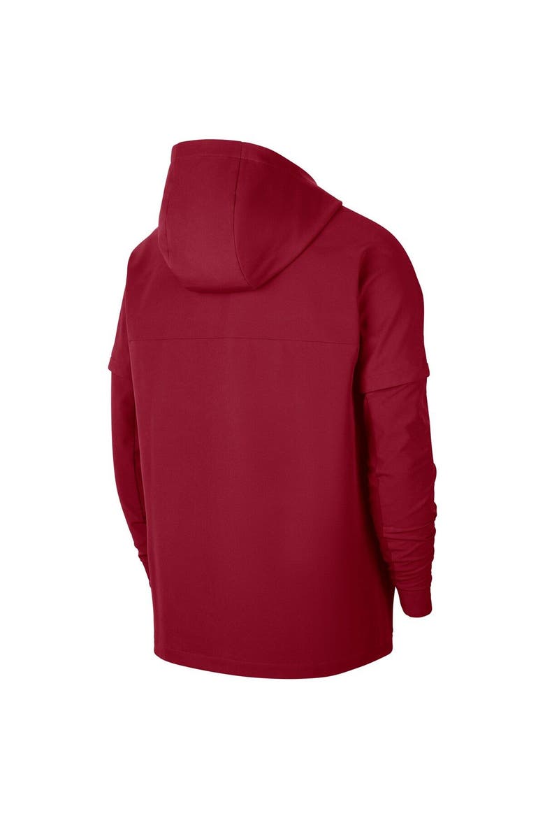 Men's Jordan Brand Crimson Oklahoma Sooners Pregame Half-Zip Hoodie, Alternate, color, Crimson
