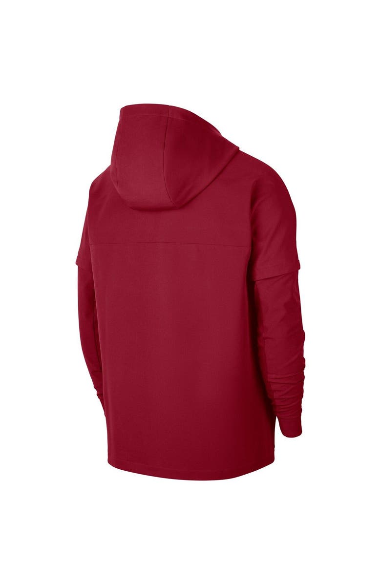 Jordan Brand Men's Jordan Brand Crimson Oklahoma Sooners Pregame Half-Zip Hoodie, Alternate, color,