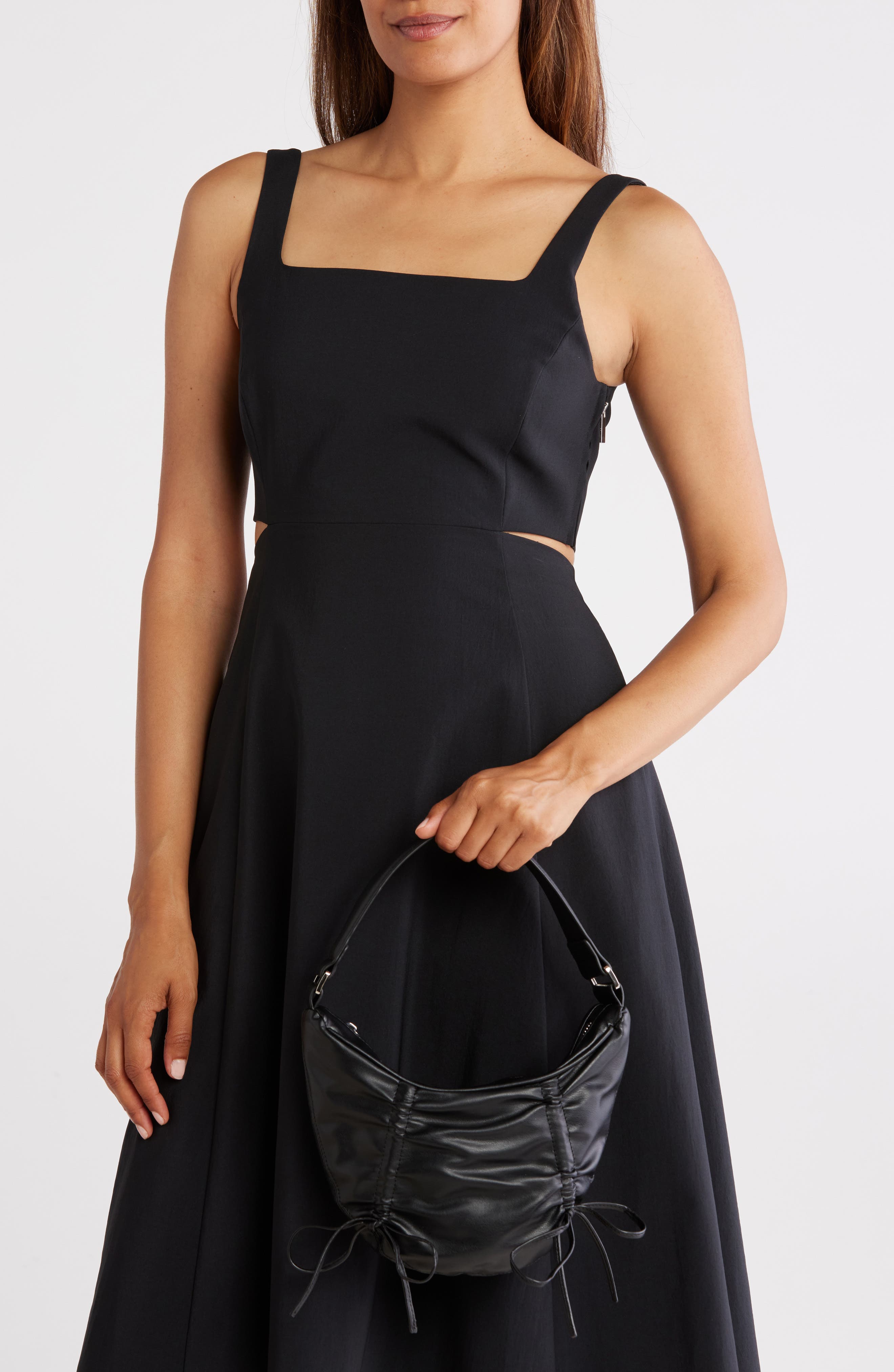 Madden Girl Soft Crescent Shoulder Bag, Alternate, color, Black