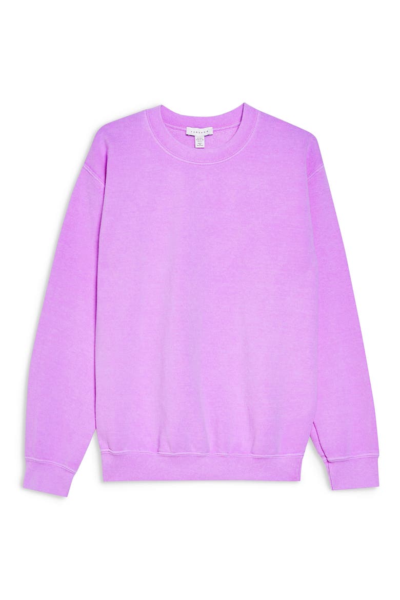 Washed Neon Sweatshirt, Alternate, color, PURPLE