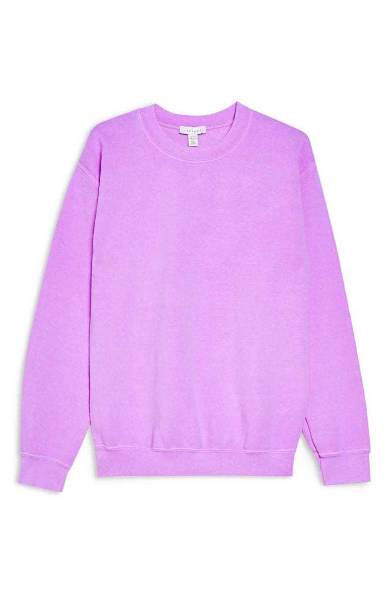 Topshop Washed Neon Sweatshirt, Alternate, color,