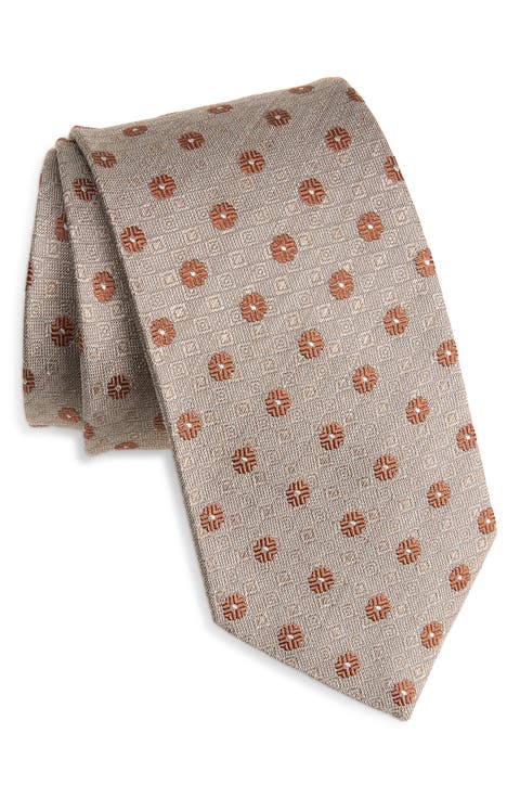 Floral Shantung Silk Tie