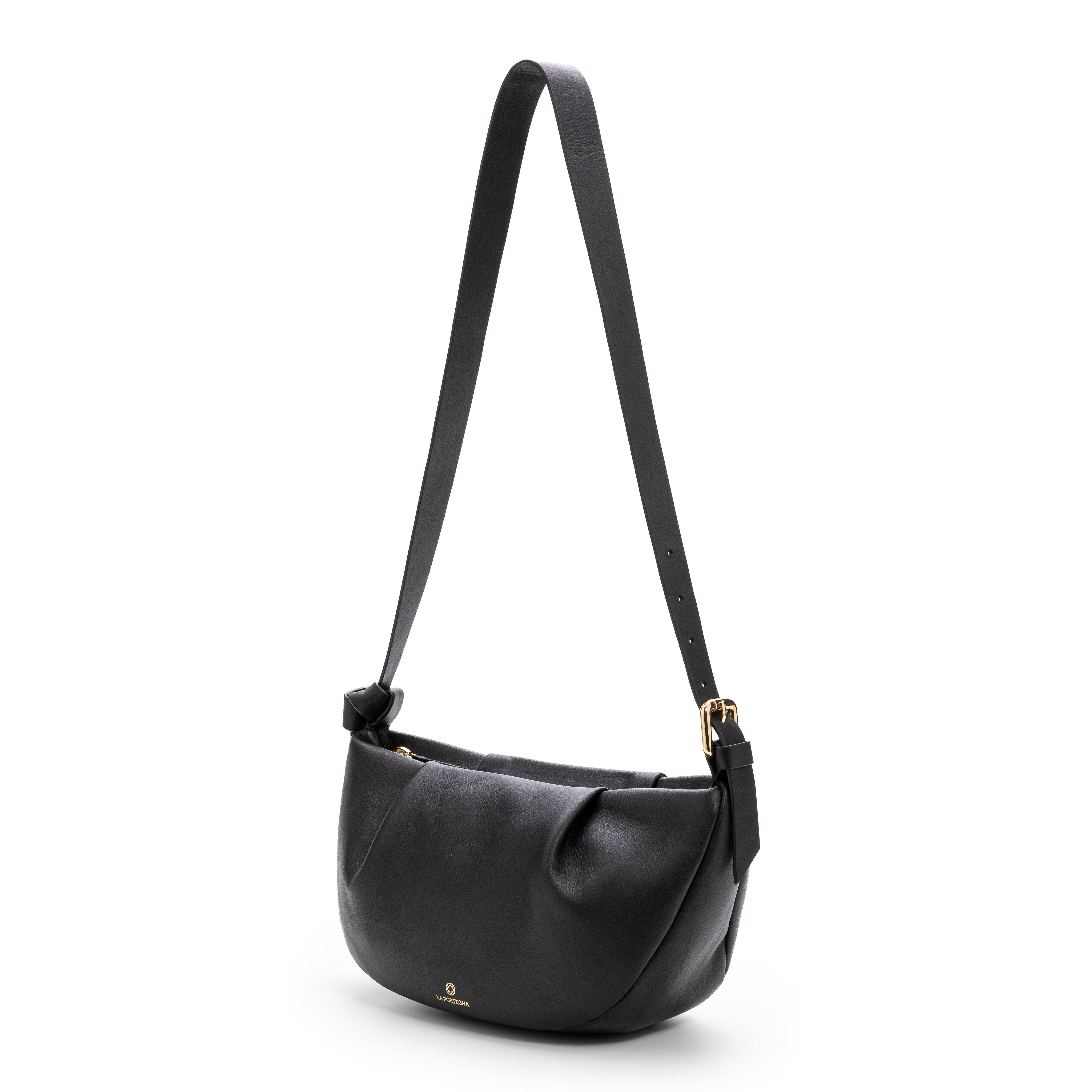 LA PORTEGNA Claudia Adjustable Strap Shoulder Crossbody, Alternate, color, Black