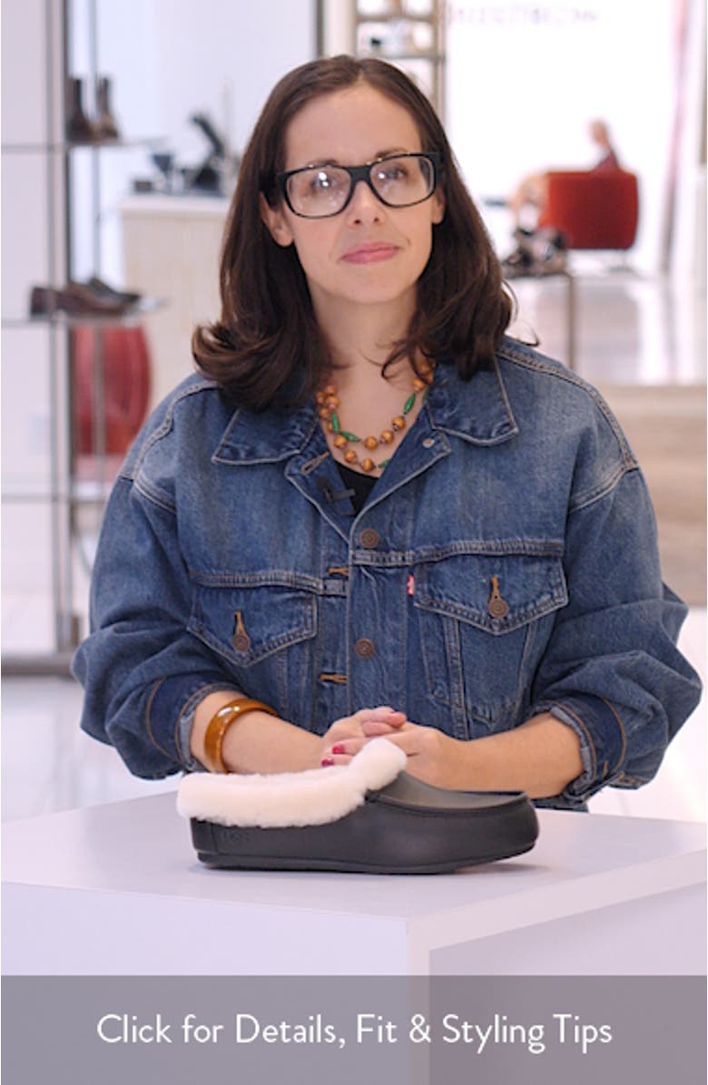 Ansley Genuine Shearling Trim Leather Mule, sales video thumbnail