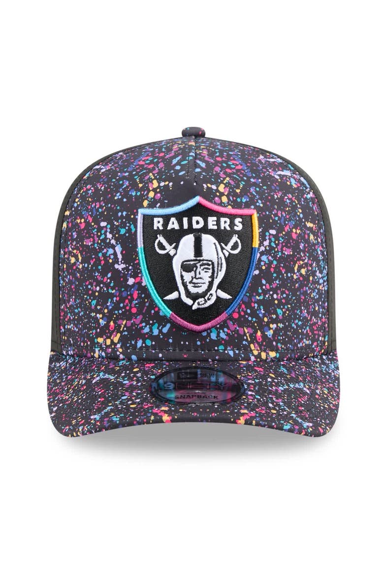 Men's New Era  Black Las Vegas Raiders 2025 NFL Crucial Catch A-Frame 9FIFTY Snapback Hat, Alternate, color, Black