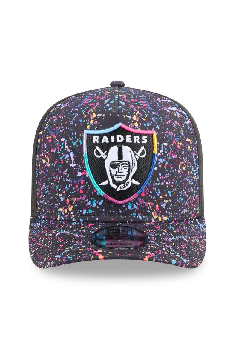 New Era Men
s New Era Black Las Vegas Raiders 2025 NFL Crucial Catch A-Frame 9FIFTY Snapback Hat, Alternate, color, Black