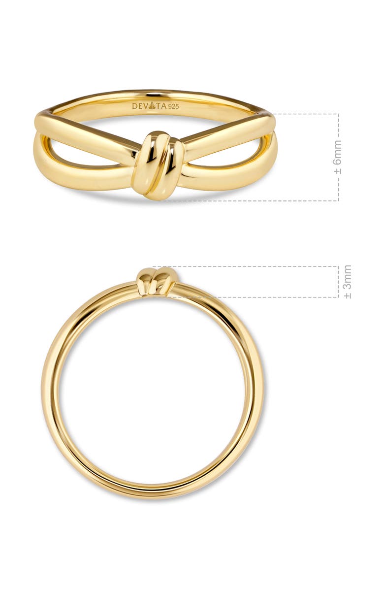 DEVATA Love Knot Ring in Gold Plated Sterling Silver, Alternate, color, Yellow Gold