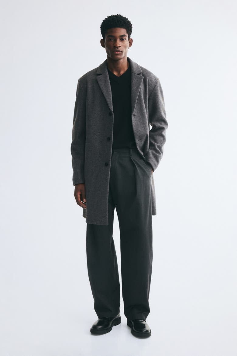 Single-Breasted Coat, Main, color, Dark gray