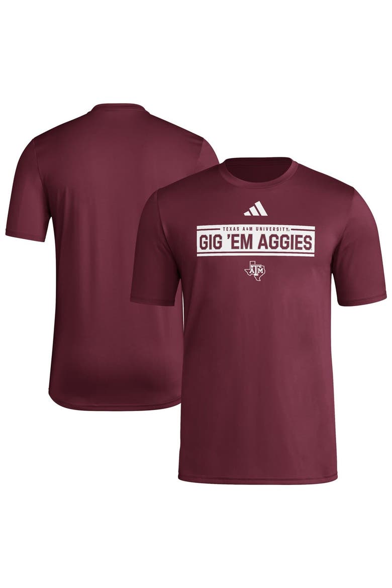 Men's adidas  Maroon Texas A&M Aggies Locker Slogan Pre-Game T-Shirt, Main, color, Maroon