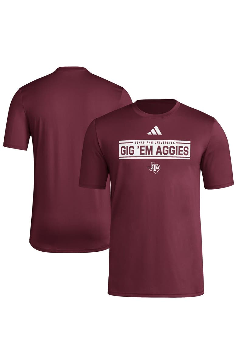 adidas Men's adidas Maroon Texas A&M Aggies Locker Slogan Pre-Game T-Shirt, Main, color, Maroon