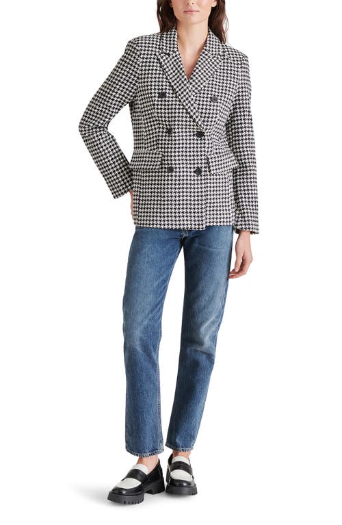 Steve Madden Houndstooth Peacoat In Gray